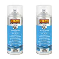2x Hycote Clear Lacquer Spray Paint Aerosol Fast-Drying High Gloss Coating 400ml