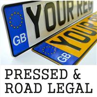 GB euro BADGE PRESSED METAL ALUMINIUM NUMBER PLATES Registration