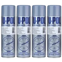 4x U-pol Grey Primer Spray High Build Power Can Aerosol Professional Spray 500ml