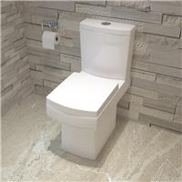 AICA Bathroom Modern Close Coupled Toilet Cistern Pan Soft Close Seat WC White
