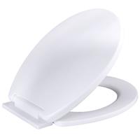 White Oval Toilet Seat Soft Close Easy Clean Bathroom WC Bottom Fixing Hinge