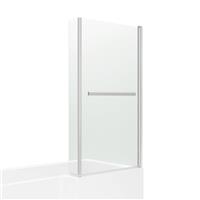 Shower Screen Over Bath Door L Shape Reversible Glass & Rail 1400 x 805mm Panel