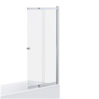 Shower Screen Over Bath Door Sliding Glass Chrome Edges Trim 1400 x 830mm Panel