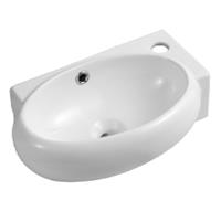 Bathroom Wash Sink Basin Cloakroom Oval Ceramic Left Hand Modern White
