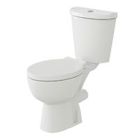 Bathroom Toilet Pan Close Coupled Round Cistern Seat Modern White Ceramic WC