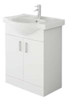 Bathroom Vanity Unit & Under Sink Basin Storage Cupboard Furniture Set White 650