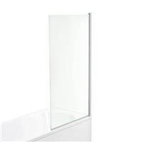 Shower Screen Over Bath Door 6mm Thick Glass Chrome Square Edge 1400 mm Panel