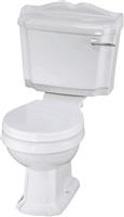 Bathroom Toilet Pan Close Coupled Round Cistern Traditional Seat Modern White