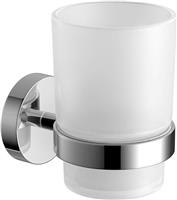 Toothbrush Holder Wall Mounted Tumbler Bathroom Accessory Modern Chrome Glass