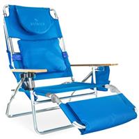 Ostrich Deluxe 3N1 Outdoor Lawn Beach Lounge Chair w/Footrest, Blue (Open Box)