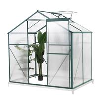 Walk-In 4 x 6FT Polycarbonate Greenhouse Plant Galvanized Aluminium Shed