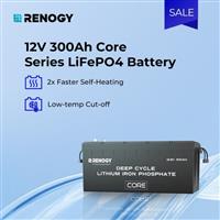 Renogy 300Ah 12V LiFePO4 Battery BMS Self-Heating IP65 5000+ Deep Cycles