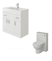 Vanity Unit & Combined Sink Toilet Bathroom Suite Furniture WC Set 1300mm
