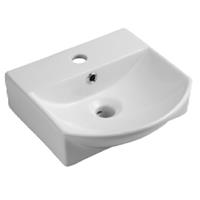 Bathroom Wash Sink Basin Wall Hung Curved Countertop Modern White 350x350mm