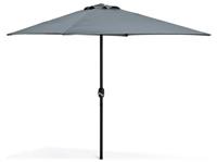 2m Square Garden Parasol - Grey | Large Outdoor Umbrella Patio Garden