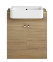 Basin Vanity Cabinet Storage Furniture Deep Sink Unit 660mm Oak