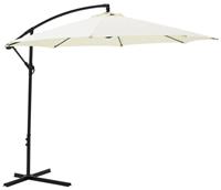 Home 3m Overhanging Garden Parasol - Cream | Outdoor Patio Sun Shade Parasol