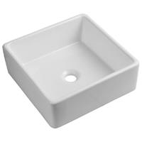 Basin Wash Sink Square Bathroom Modern Ceramic Cloakroom Countertop White