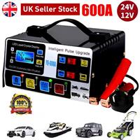 600A 24V/12V HEAVY DUTY AUTOMATIC CAR BATTERY CHARGER SMART PULSE REPAIR TRICKLE