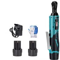 420Nm Electric Angle Wrench 3/8'' Cordless Ratchet Right w/ 2Battery &Charger