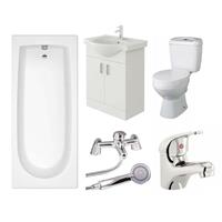 Bathroom Suite Bath Vanity Unit Sink & Toilet Set Rosina 1700mm Mixer Furniture
