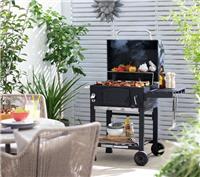 Trolley Charcoal BBQ | Outdoor Garden Barbecue Grill Portable Cooking Smoker