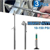 Set Tyre Pressure Gauge Hand Tool 150 PSI Commercial Car Van Thread Depth