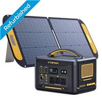 VTOMAN Jump 1500X Portable Power Station with 110W Solar Panel for Camping, Home