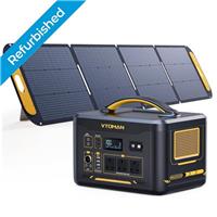 VTOMAN 1500W Portable Power Station with 200W Solar Panel LiFePO4 Camping Backup