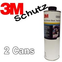 2 x 3M Car Body Schutz Black Underseal 1 litre Textured Underbody Coating 08861