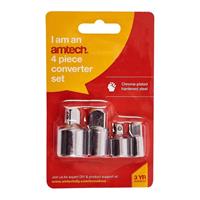 SOCKET CONVERTER, REDUCER RATCHET ADAPTER 4PC IMPACT SET 1/2",1/4",3/8" AMTECH