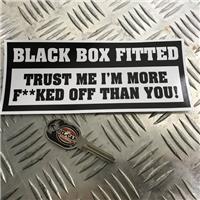 1X BLACK BOX FITTED FUNNY CAR STICKER DECAL YOUNG DRIVER BUMPER VINYL