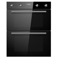 Built-under Electric Double Oven & timer Cookology CDO720BK 60cm Black