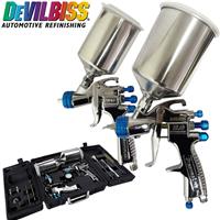 DeVilbiss SLG-650 Gravity Fed Compliant & HVLP Spray Guns + Guage & Cleaning Kit