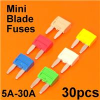 Quality 30 x Mini Blade Fuses For Car Van Motorcycle Fuse 5A 10A 15A 20A 25A 30A