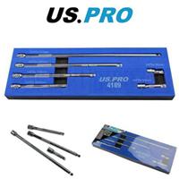 US PRO Tools 1/4" Drive Wobble Extension Bar Set 6pc in Foam Tray 4189