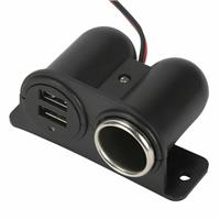 12V/24V Car Cigarette Lighter Socket Splitter Charger Power Adapter Two USB Port