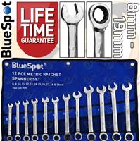Ratchet Spanners 12pc Combination Ratchet Wrenches Spanner Tool Set 8mm - 19mm