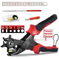10" Power Assist Revolving Leather Hole Punch Belt Eyelet Plastic Puncher Pliers