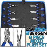 US PRO Soft Grip Mini Plier Set Long Nose Diagonal Cutting Bent Nose Circlip 8pc