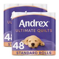 Andrex Toilet Rolls x96 Supreme Quilts Fragrance-Free 3 Ply Toilet Paper