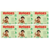 6 Packs Huggies Natural Care PF Baby Wipes Sensitive Unscented 1152 Baby Wipes