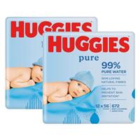 Huggies Pure Plastic Free Baby Wipes 99% Water Wet Wipes, 24 Pack (1152 Wipes)
