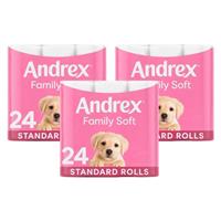 Andrex Toilet Rolls x72 Gentle Clean Fragrance-Free 2 Ply Toilet Paper