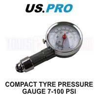 US PRO Tools Tyre Pressure Gauge 7 - 100PSI 8815