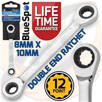 Ratchet Spanner 8mm x 10mm Double Ended Ratchet Spanner Wrench 72 Tooth 12 Point