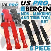 US PRO Non-Marking Trim & Pry Bar Door Trim Remover Tool Set Clip Removing 6pcs