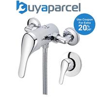 Chrome Single Lever Shower Mixer Valve Exposed Concealed -150mm Pipe Replacement