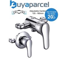 Chrome Single Lever Shower Mixer Valve Exposed Concealed -135 - 160mm Centres