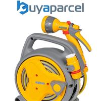 Hozelock 2425 10m Pico Reel Garden Hose Pipe & Multi Spray Gun Watering Camping